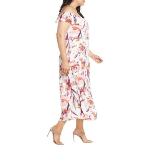 NWT LEITH | Floral Print Ruffle Flounce Dress 2x - Picture 3 of 4